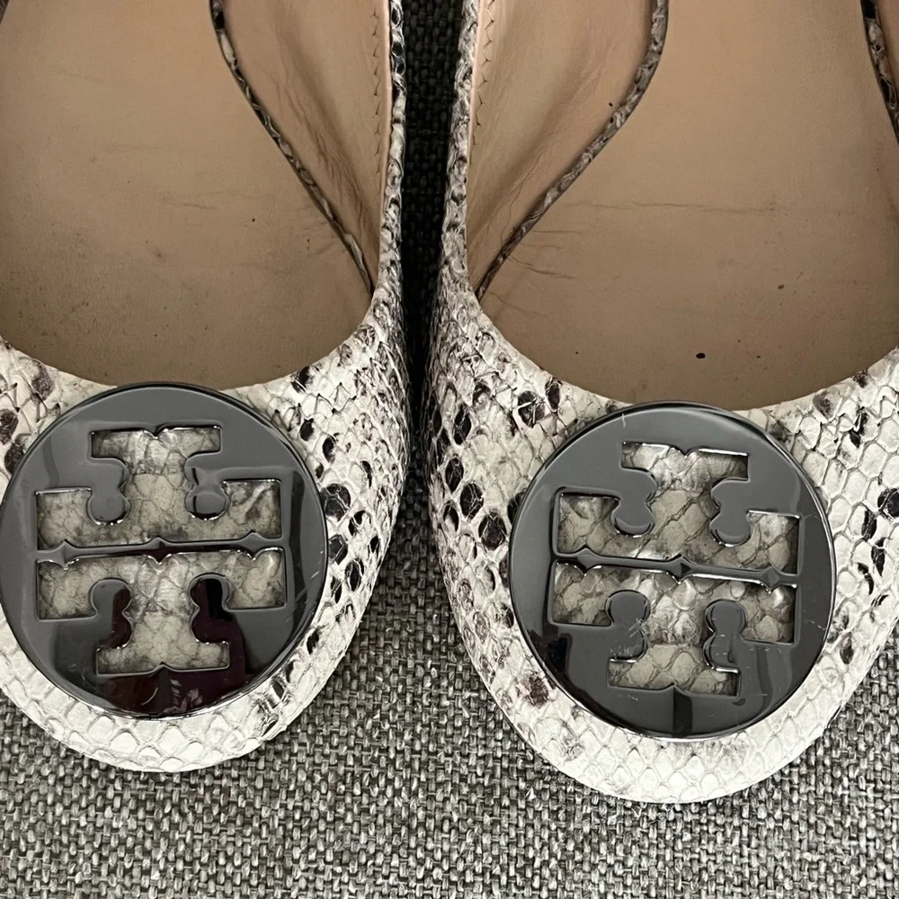 Tory Burch Miller Flats - Snake skin print , size 10. Gently worn. - Picture 2 of 6